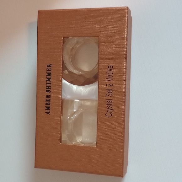 Amber Crystal Votive Candle Holder Set - Picture 7 of 8